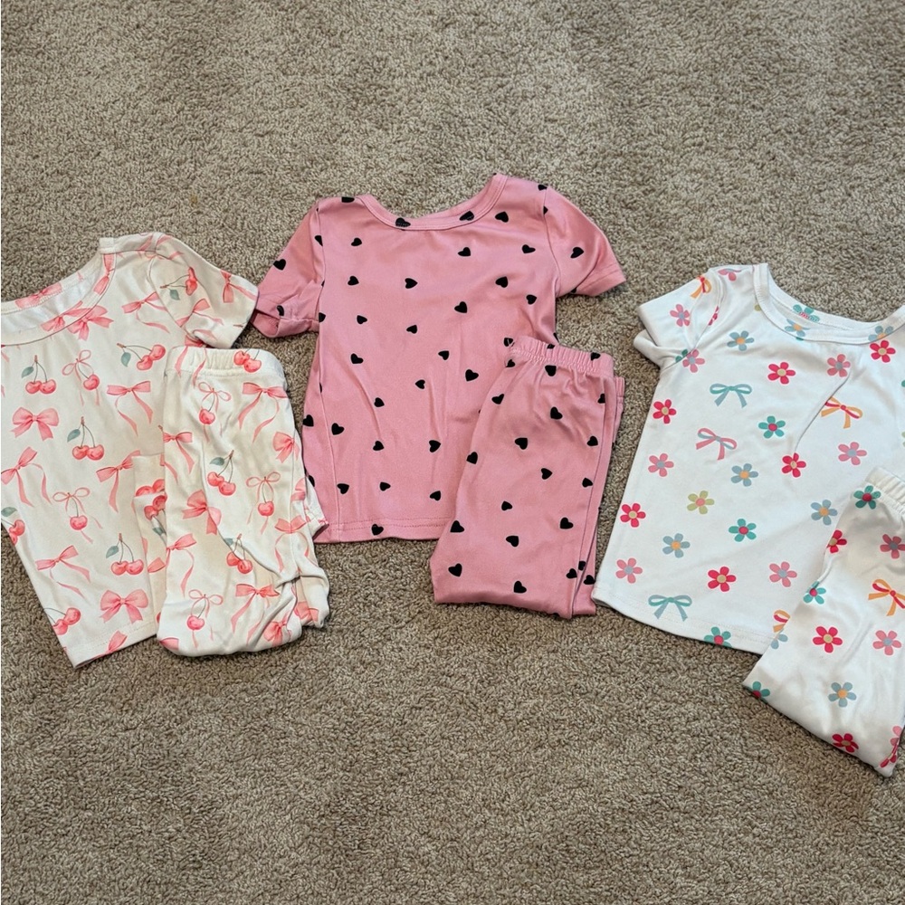 SHEIN Kids Pajama Set - Pink, White, and Cream